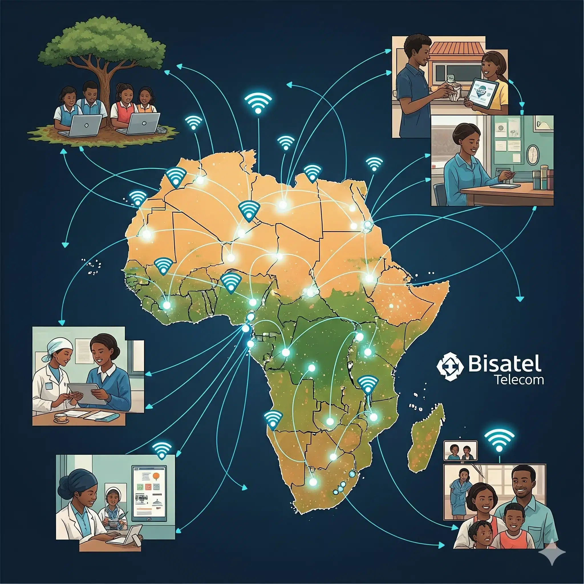 bisatel télécom hotspots Wi-Fi Afrique