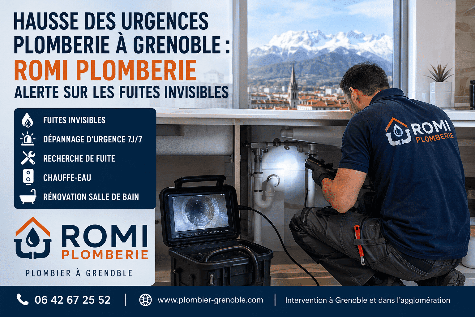 Hausse des urgences plomberie à Grenoble : Romi Plomberie alerte sur les fuites invisibles
