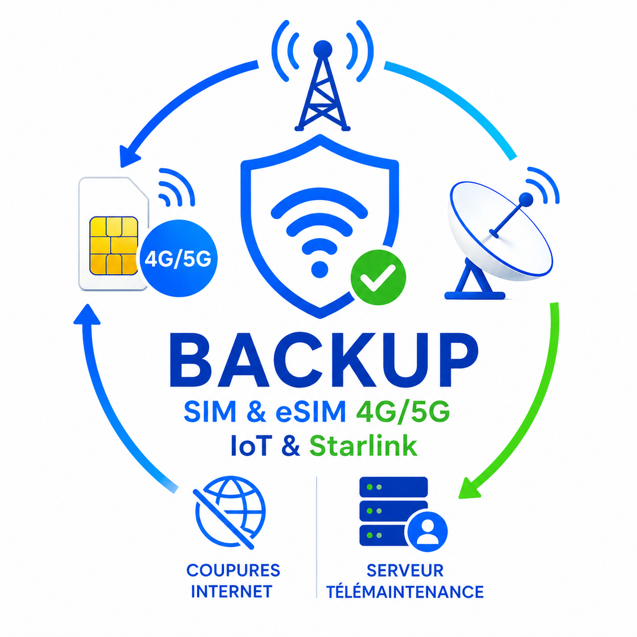 Backup écouteur eSIM SIM Bisatel Telecom